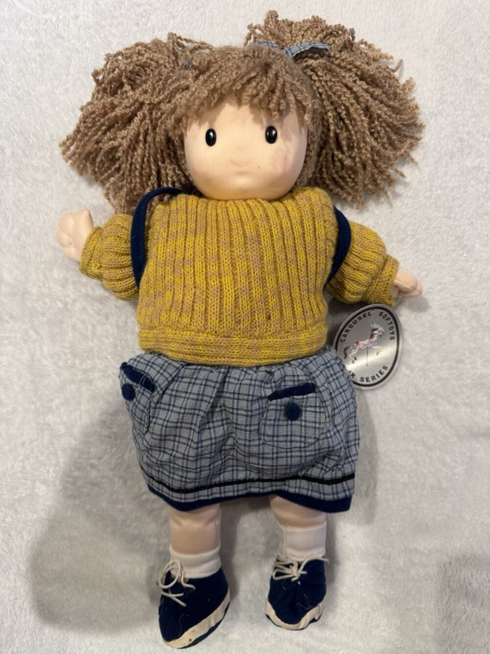 Doll Style Baby Doll Plush Small Backpack Light Curly Hair 17” Plush 24K Series